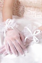 Organza Mit Bowknot Weiß Chic|Modern Brauthandschuhe