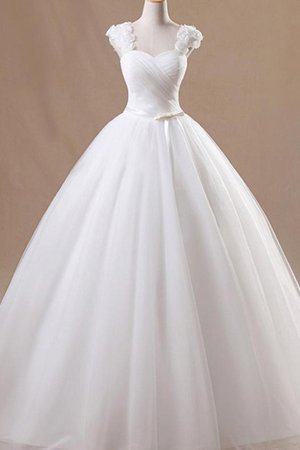 Ärmelloses Beliebt Duchesse-Linie Bodenlanges Brautkleid aus Tüll mit Rüschen - Bild 1