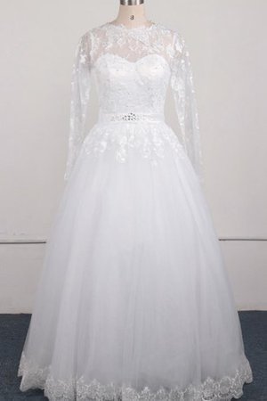 A-Line Paillette Paillettenbesetztes Brautkleid mit Bordüre mit Natürlicher Taille - Bild 1